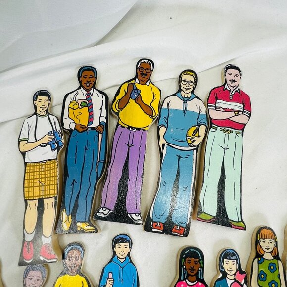 Vintage Inspired Wooden Children Figurines Set Wedgies Career Lot of 13 - Picture 11 of 16